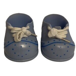 Cabbage Patch Kids CPK Blue Shoes Polka Dot Lace Up Doll Shoes Sneakers Vintage